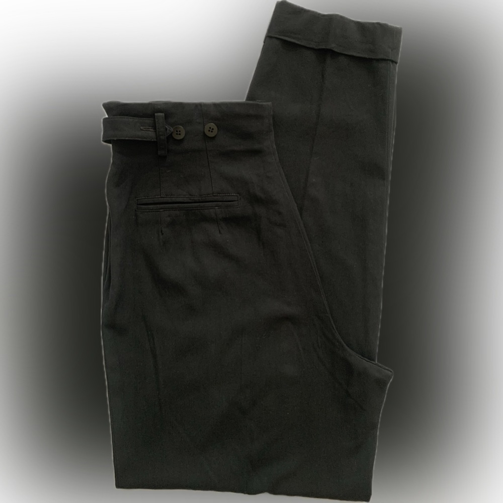 Ann Taylor high waist slimming black pants, button sides detail size 10